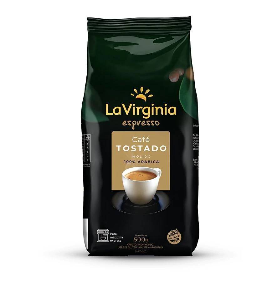 La Virginia Espresso Cafe Tostado Molido 100% Arabica 500g
