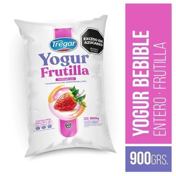 Yogur Tregar Bebible Entero Frutilla 900gr